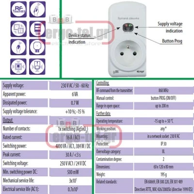 Ασύρματη πρίζα δέκτης ELKO RFSC-61/S 230V για έλεγχο με πομπούς εμβέλεια 200m 1έξοδος Ασύρματη πρίζα δέκτης ELKO RFSC-61/S 230V για έλεγχο με πομπούς εμβέλεια 200m 1έξοδος