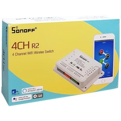 Διακόπτης WiFi SONOFF 4 κανάλια 10A για απομακρυσμένη διαχείριση μέσω εφαρμογής Διακόπτης WiFi SONOFF 4 κανάλια 10A για απομακρυσμένη διαχείριση μέσω εφαρμογής