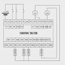 Κλεμορέλε 11 καναλιών 24V DC Cronos Electronics TR-17H 87x74x95 mm
