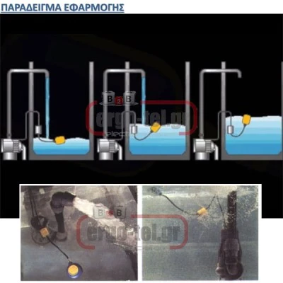 Φλοτέρ νερού πλακέ VEMER KEY15 με καλώδιο PVC 15m IP68 10Α
