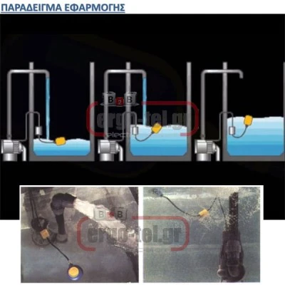 Φλοτέρ νερού πλακέ VEMER 20m 250V 10A key 20 με καλώδιο PVC 3mm IP68 10Α