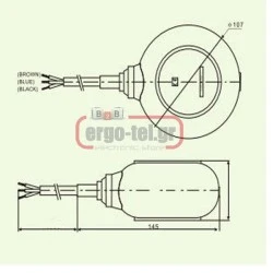 Φλοτέρ νερού πλακέ με καλώδιο PVC 10m IP68 HUTO HT-M15-10 10Α
