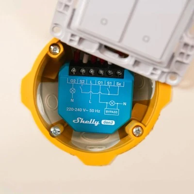 Ελεγκτής φωτισμού Shelly 2L Gen3 WiFi για 2 κανάλια μη ουδέτερου φωτισμού Ελεγκτής φωτισμού Shelly 2L Gen3 WiFi για 2 κανάλια μη ουδέτερου φωτισμού