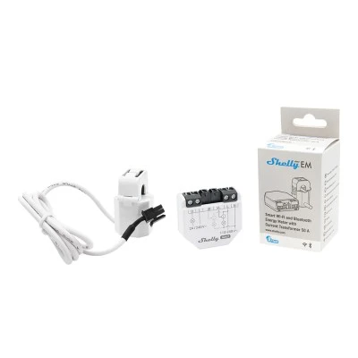 Έξυπνος μετρητής ενέργειας Wi-Fi & Bluetooth Shelly EM Gen 3 με διπλό κανάλι και σφιγκτήρα ρεύματος 50A Έξυπνος μετρητής ενέργειας Wi-Fi & Bluetooth Shelly EM Gen 3 με διπλό κανάλι και σφιγκτήρα ρεύματος 50A