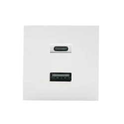 USB φορτιστής Shelly USB Charger Adapter (USB-C/USB-A) λευκός με 2 θύρες Type-A και Type-C για το Shelly Wall Display Stand