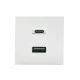 USB φορτιστής Shelly USB Charger Adapter (USB-C/USB-A) λευκός με 2 θύρες Type-A και Type-C για το Shelly Wall Display Stand