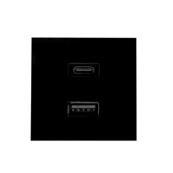 USB φορτιστής Shelly USB Charger Adapter (USB-C/USB-A) μαύρος με 2 θύρες Type-A και Type-C για το Shelly Wall Display Stand