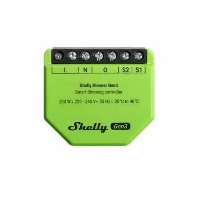Ελεγκτής dimming Shelly Dimmer Gen3 WiFi για τηλεχειρισμό των φωτιστικών με Bluetooth & προστασία υπερφόρτωσης