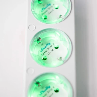 Πολύπριζο Shelly Power Strip 4 Gen4 λευκό με 4 ελεγχόμενες πρίζες που διαθέτουν μετρητές ισχύος 43x237x56 mm