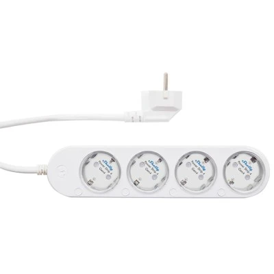 Πολύπριζο Shelly Power Strip 4 Gen4 λευκό με 4 ελεγχόμενες πρίζες που διαθέτουν μετρητές ισχύος 43x237x56 mm