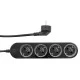 Πολύπριζο Shelly Power Strip 4 Gen4 μαύρο με 4 ελεγχόμενες πρίζες που διαθέτουν μετρητές ισχύος 43x237x56 mm