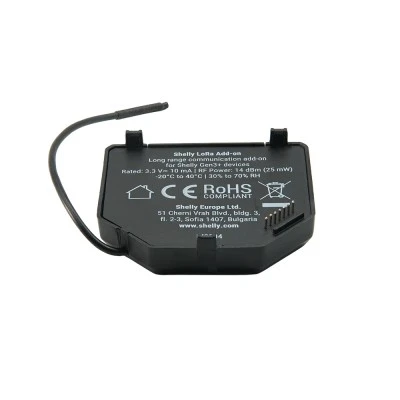 Module επέκτασης επικοινωνίας Shelly LoRa Add-On μεγάλης εμβέλειας έως 5 km για συσκευές Shelly Gen3 & Gen4 Module επέκτασης επικοινωνίας Shelly LoRa Add-On μεγάλης εμβέλειας έως 5 km για συσκευές Shelly Gen3 & Gen4