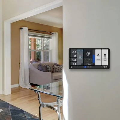 έγχρωμη οθόνη αφής 6,95" Shelly Wall Display X2 Silver ασημί + BLU H&T Ivory για Εποπτεία αυτοματισμών έξυπνου σπιτιού