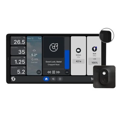 έγχρωμη οθόνη αφής 6,95" Shelly Wall Display X2 Silver ασημί + BLU H&T black για Εποπτεία αυτοματισμών έξυπνου σπιτιού