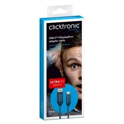 Καλώδιο CLICKTRONIC 44931 DisplayPort σε USB Type-C 4K/60Hz μήκους 1m