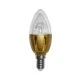 Λάμπα LED κερί E14 3W 230V 5500k ψυχρό λευκό φως 180lm με διάφανο κάλυμμα & χρυσό αλουμίνιο σώμα