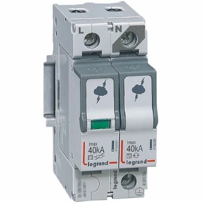 Αντικεραυνικό ράγας τυπου Τ2 Imax 40kA 1P+N 2 module LEGRAND 412246 Αντικεραυνικό ράγας τυπου Τ2 Imax 40kA 1P+N 2 module LEGRAND 412246