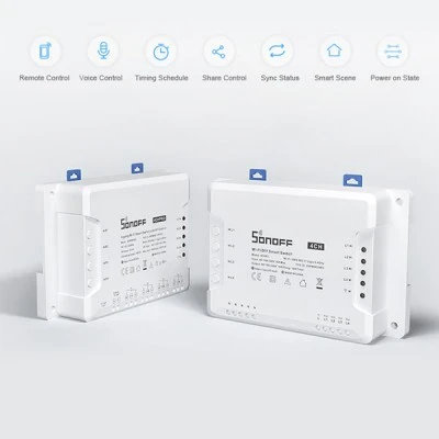 Διακόπτης SONOFF Smart 4CH PRO R3 40A RF control με ενσωματωμένο δέκτη ραδιοσυχνοτήτων 433,92MHz
