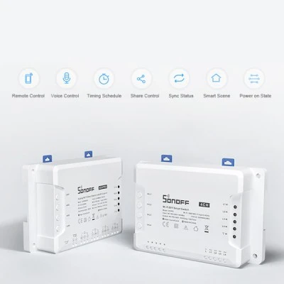 Διακόπτης WiFi SONOFF Smart 4CH R3 100-240V AC 50/60Hz 4 θέσεων 16A λευκός Διακόπτης WiFi SONOFF Smart 4CH R3 100-240V AC 50/60Hz 4 θέσεων 16A λευκός