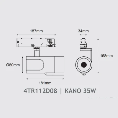 AI KANO track spot μαύρο αλουμινίου 35W RGBW 220-240V 24° D80x181mm με dual sensor & Bluetooth (4TR112D08) AI KANO track spot μαύρο αλουμινίου 35W RGBW 220-240V 24° D80x181mm με dual sensor & Bluetooth (4TR112D08)