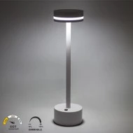 Πορτατίφ LED επαναφορτιζόμενο με USB-C 2W CCT dimmable με δυνατότητα ρύθμισης έντασης φωτός & θερμοκρασίας μεταλλικό λευκό