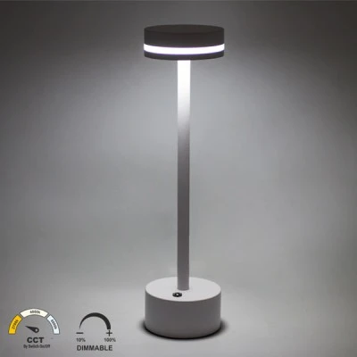 Πορτατίφ LED επαναφορτιζόμενο με USB-C 2W CCT dimmable με δυνατότητα ρύθμισης έντασης φωτός & θερμοκρασίας μεταλλικό λευκό Πορτατίφ LED επαναφορτιζόμενο με USB-C 2W CCT dimmable με δυνατότητα ρύθμισης έντασης φωτός & θερμοκρασίας μεταλλικό λευκό