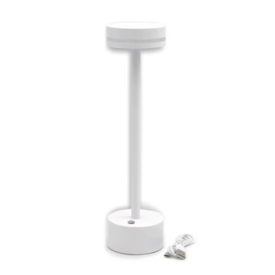 Πορτατίφ LED επαναφορτιζόμενο με USB-C 2W CCT dimmable με δυνατότητα ρύθμισης έντασης φωτός & θερμοκρασίας μεταλλικό λευκό Πορτατίφ LED επαναφορτιζόμενο με USB-C 2W CCT dimmable με δυνατότητα ρύθμισης έντασης φωτός & θερμοκρασίας μεταλλικό λευκό
