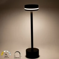 Πορτατίφ LED επαναφορτιζόμενο με USB-C 2W CCT dimmable με δυνατότητα ρύθμισης έντασης φωτός & θερμοκρασίας μεταλλικό μαύρο