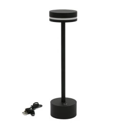 Πορτατίφ LED επαναφορτιζόμενο με USB-C 2W CCT dimmable με δυνατότητα ρύθμισης έντασης φωτός & θερμοκρασίας μεταλλικό μαύρο
