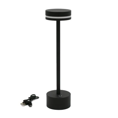 Πορτατίφ LED επαναφορτιζόμενο με USB-C 2W CCT dimmable με δυνατότητα ρύθμισης έντασης φωτός & θερμοκρασίας μεταλλικό μαύρο