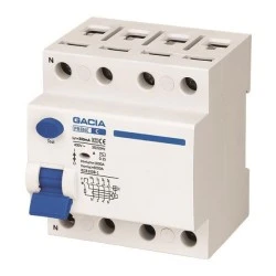 Ρελέ αντιηλεκτροπληξίας (διαρροής) 80A 3P+N 6kA 300mA 4 modules τύπου A GACIA