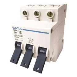 Ραγοδιακόπτης GACIA DZ47 ΔΕΗ C 3P 3x63A 400V IP20