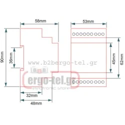 Ψηφιακό πολυόργανο ράγας ορίων 1-1000/5A πέντε ενδείξεων επιτήρηση-τάσης-ρεύματος-συχνότητας KAEL