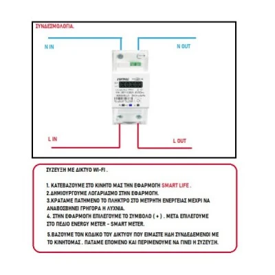 Μετρητής ενέργειας ψηφιακός EASTRON DDS238-2W WIFI 1Φ 65Α 240V
