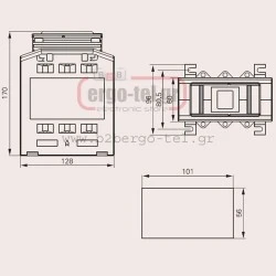 Μετασχηματιστής εντάσεως μπάρας Φ100 MBO-100 DIXSEN 720V 1250Α/5Α 15VA 170x128x60