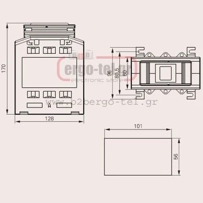 Μετασχηματιστής εντάσεως μπάρας Φ100 MBO-100 DIXSEN 720V 1600Α/5Α 15VA 170x128x60