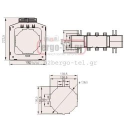 Μετασχηματιστής εντάσεως μπάρας Φ120 ABO-125 DIXSEN 720V 2500Α/5Α 15VA 223X192X45