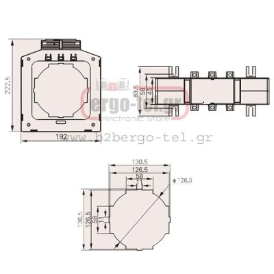Μετασχηματιστής εντάσεως μπάρας Φ120 ABO-125 DIXSEN 720V 2500Α/5Α 15VA 223X192X45