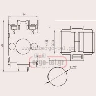 Μετασχηματιστής εντάσεως μπάρας Φ22 DM-20 720V 100Α/5Α 1,5VA 76X44X30 DIXSEN