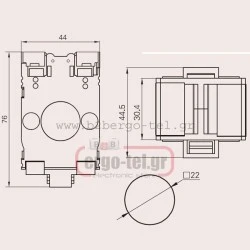 Μετασχηματιστής εντάσεως μπάρας Φ22 DM-20 720V 50Α/5Α 1,5VA 76X44X30 DIXSEN