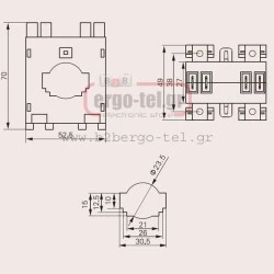 Μετασχηματιστής εντάσεως μπάρας Φ30 DX30 720V 50Α/5Α 1,5VA 70X52X27 DIXSEN
