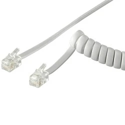 Καλώδιο τηλεφώνου GOOBAY 50246 spiral RJ10 4P4C CCA λευκό μήκους 2m