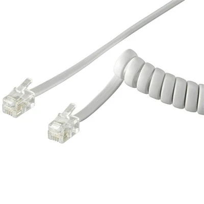 Καλώδιο τηλεφώνου GOOBAY 50246 spiral RJ10 4P4C CCA λευκό μήκους 2m
