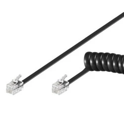 Καλώδιο Spiral Goobay 50270 για ακουστικά τηλέφωνου 4 pin μαύρο μήκους 2m