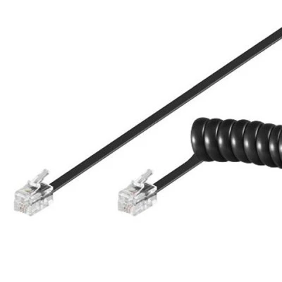 Καλώδιο Spiral Goobay 50270 για ακουστικά τηλέφωνου 4 pin μαύρο μήκους 2m