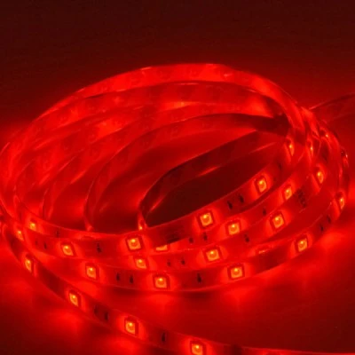 LED ταινία 5m 14,4W 12VDC κόκκινο φως IP33 μη στεγανή εύκαμπτη αυτοκόλλητη