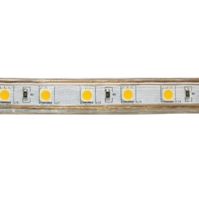 Λωρίδα LED 5m αδιάβροχη IP65 14.4W/m 6000k ψυχρό λευκό φως 220VAC λευκή 60LED5050/m Λωρίδα LED 5m αδιάβροχη IP65 14.4W/m 6000k ψυχρό λευκό φως 220VAC λευκή 60LED5050/m