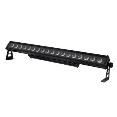 GloboStar® 51141 TRITON Επαγγελματική Μπάρα Φωτισμού Wall Washer LED 18*15W 4in1 270W 25° AC 220-240V Αδιάβροχο IP65 Πολύχρωμο RGBW DMX512 Display on Body - Μαύρο - L102 x W11 x H17cm