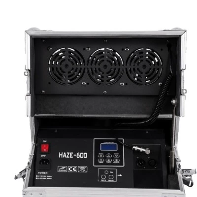 GloboStar® 51170 MERMAID Επαγγελματική Επιδαπέδια Μηχανή Double Haze Machine - Διπλού Εφέ Ομίχλης-Νέφωσης 600W AC 220V-240V DMX512 Display on Body & Ασύρματο Χειριστήριο σε Flight Case - Μαύρο - L49.5 x W38 x H45cm