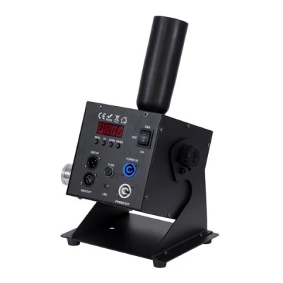 GloboStar® 51174 HYDRA Επαγγελματική Επιδαπέδια Μηχανή Cannon CO2 JET Smoke Effect Machine - Κανόνι JET Εφέ Καπνού-Ομίχλης CO2 150W AC 220V-240V DMX512 Display on Body - Μαύρο - L24 x W16.5 x H40cm